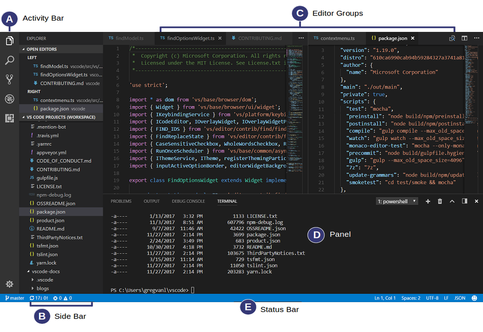 Visual Studio Code 界面